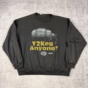 Vtg Beer‎ Store Sweatshirt Mens XL Black 1999 Y2Keg Anyone Funny Party Crewneck